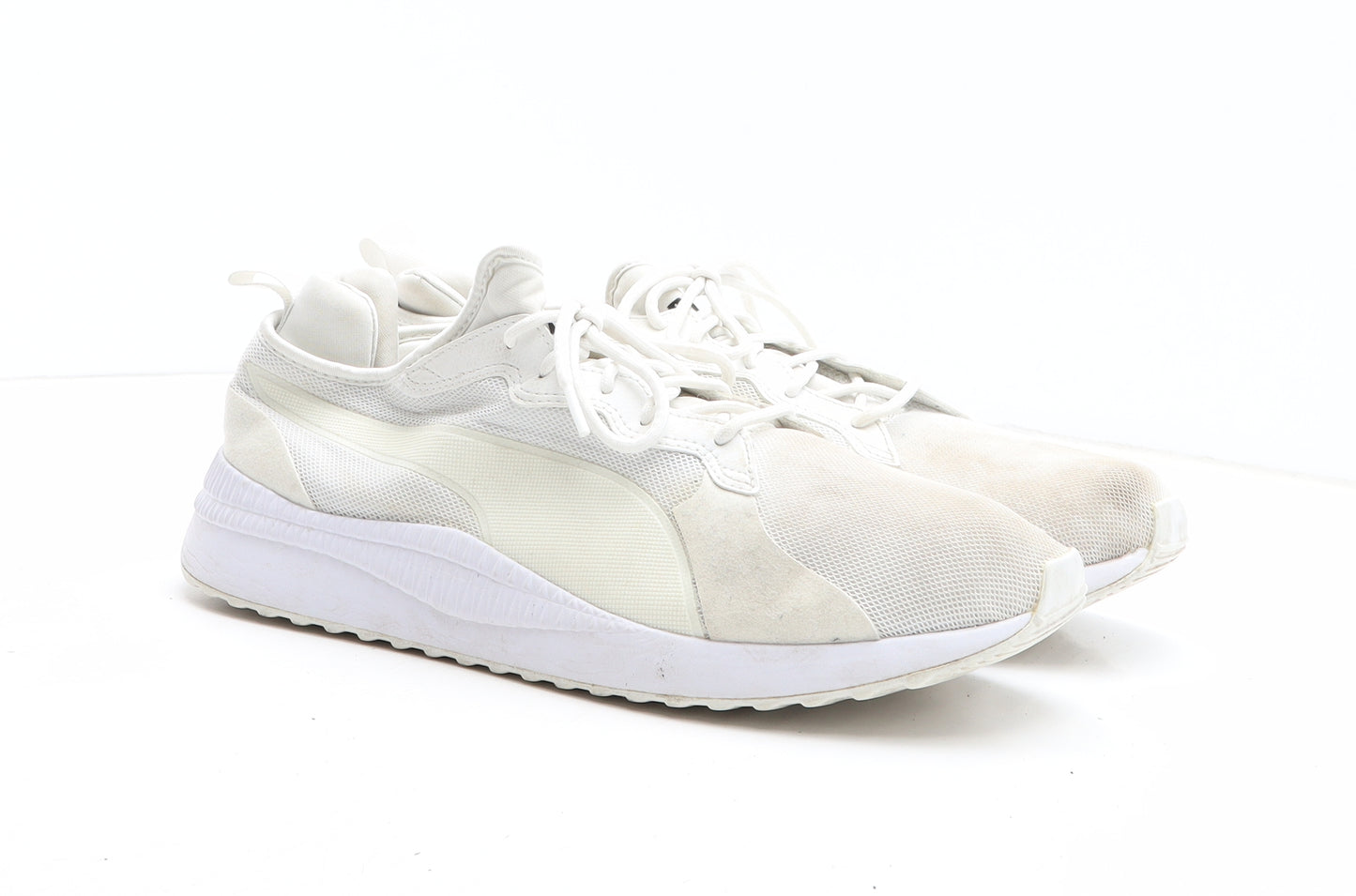 PUMA Mens White Fabric Trainer UK 10