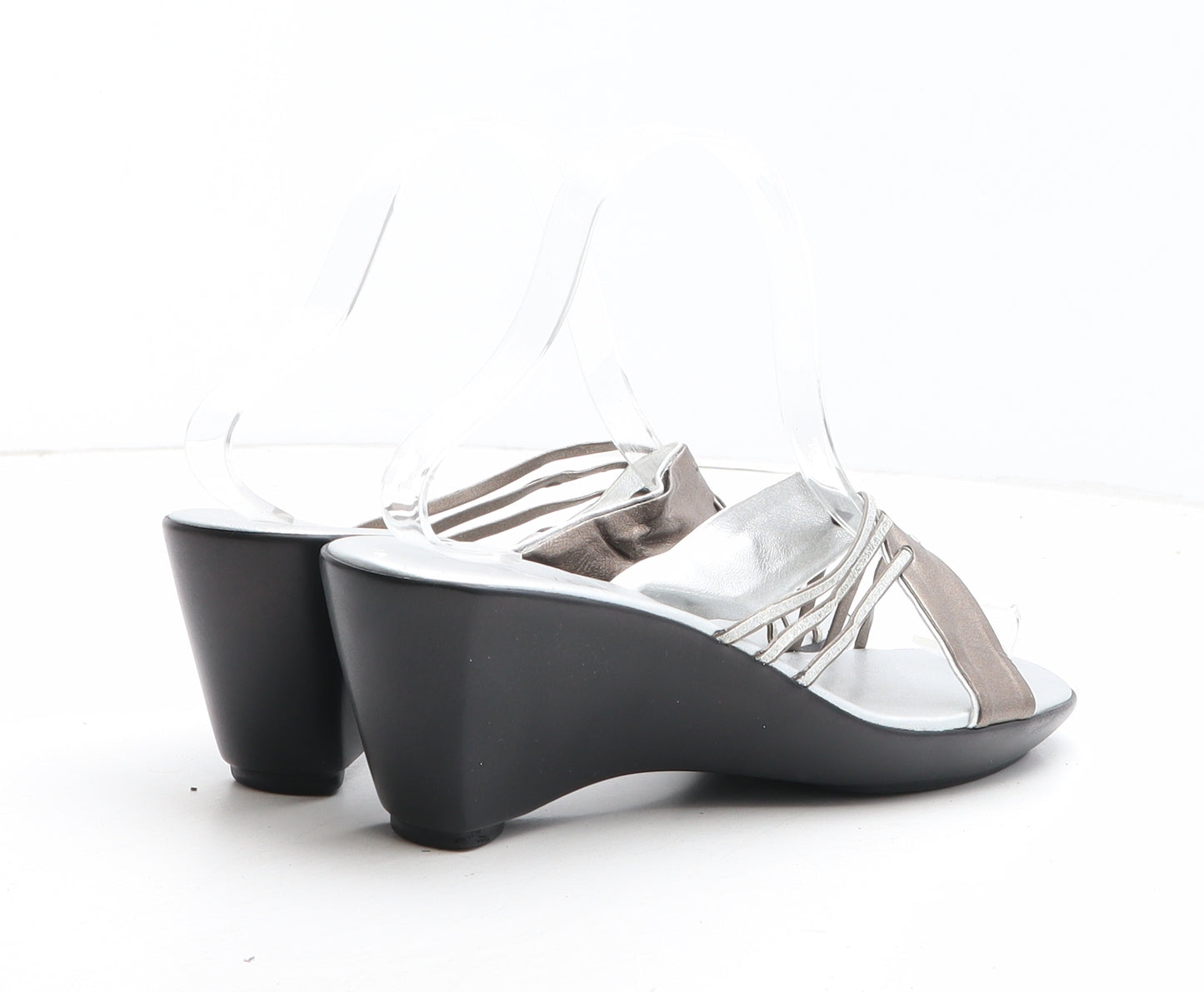 Pavers Womens Silver Synthetic Mule Heel UK