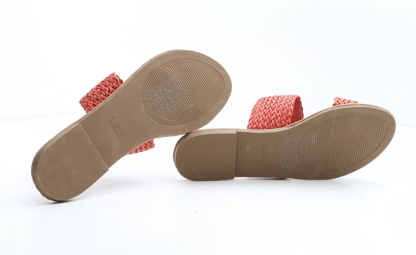 Primark Womens Orange Synthetic Slip On Sandal UK