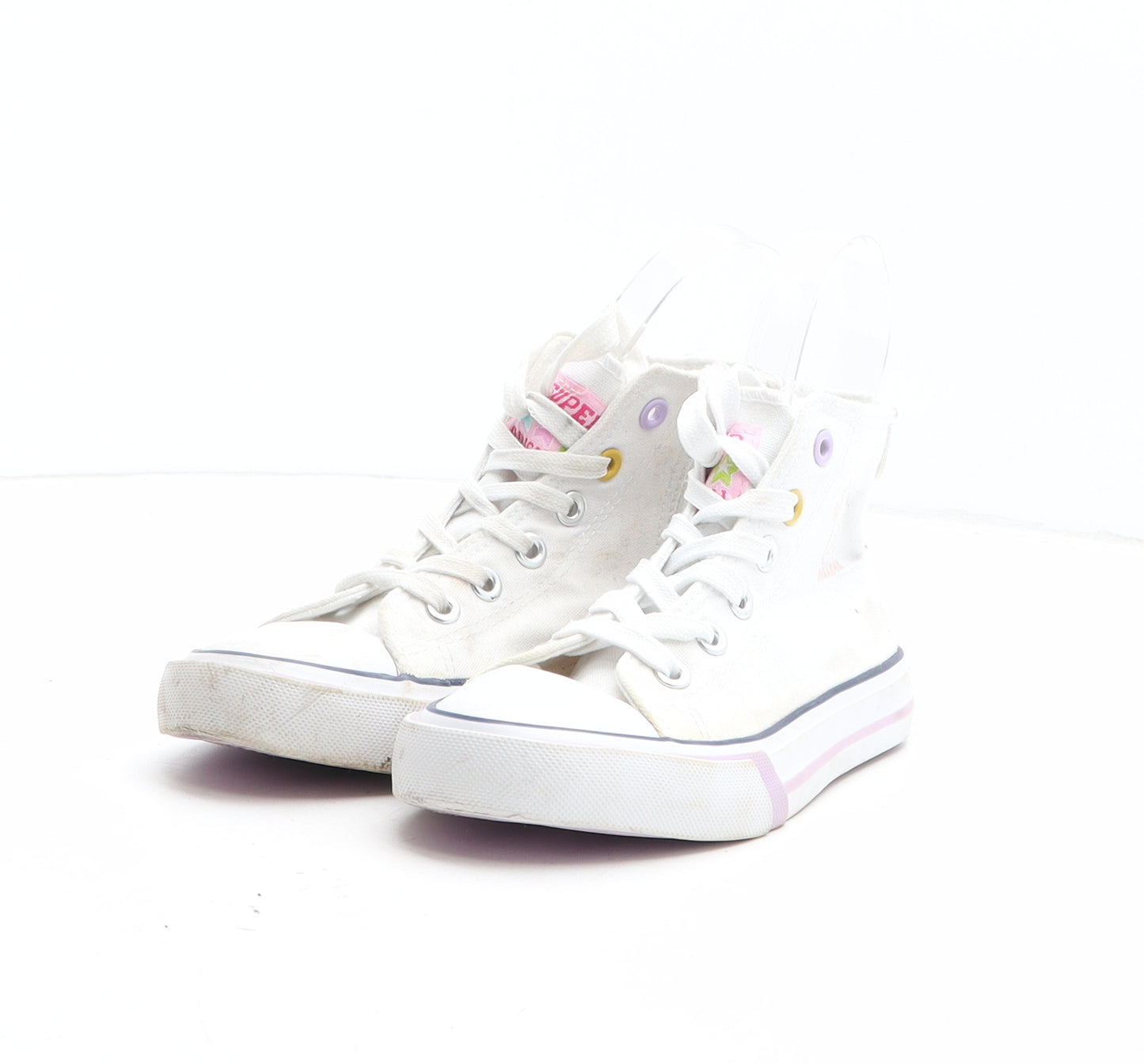 Lily & Dan Girls White Cotton Trainer UK 10