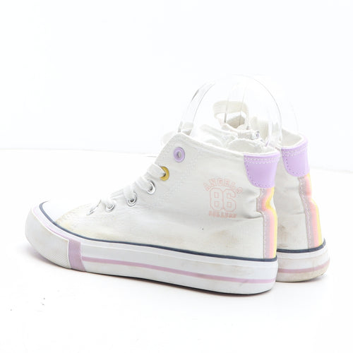 Lily & Dan Girls White Cotton Trainer UK 10
