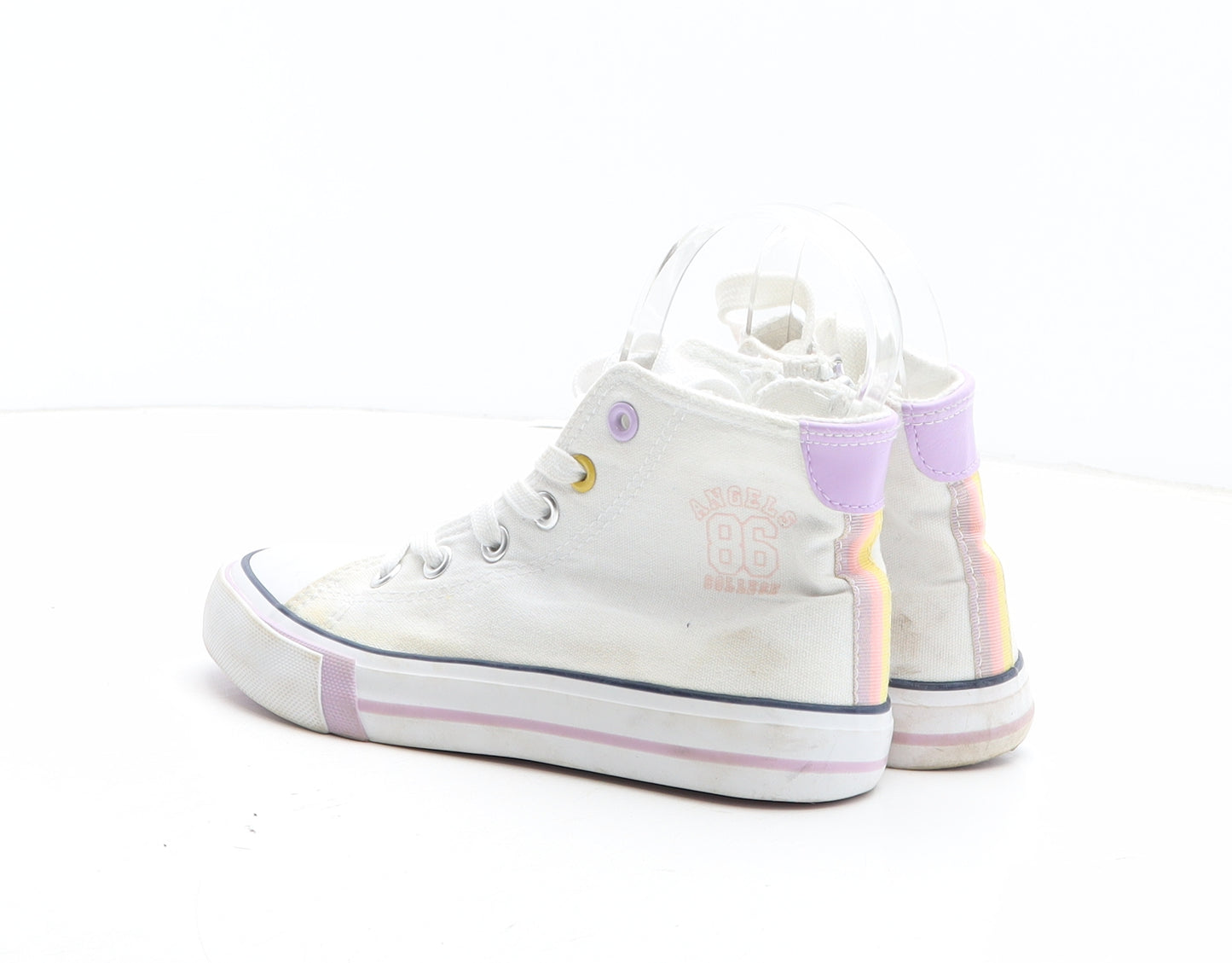 Lily & Dan Girls White Cotton Trainer UK 10