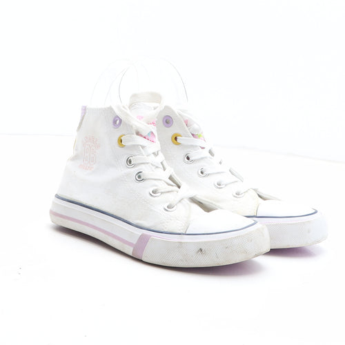Lily & Dan Girls White Cotton Trainer UK 10