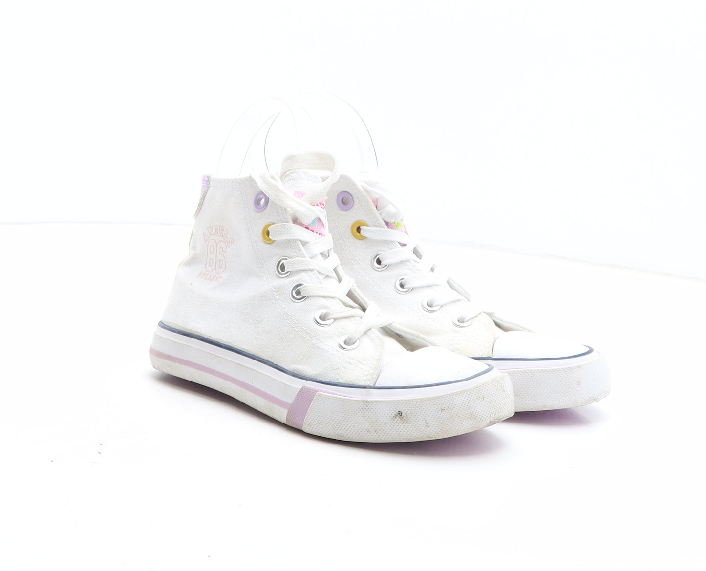 Lily & Dan Girls White Cotton Trainer UK 10