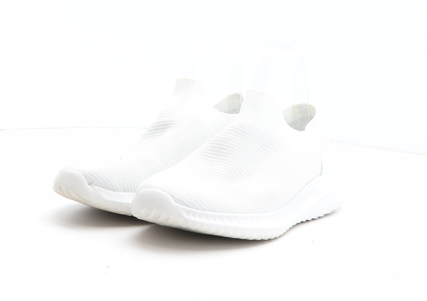 TU Womens White Fabric Trainer Casual UK