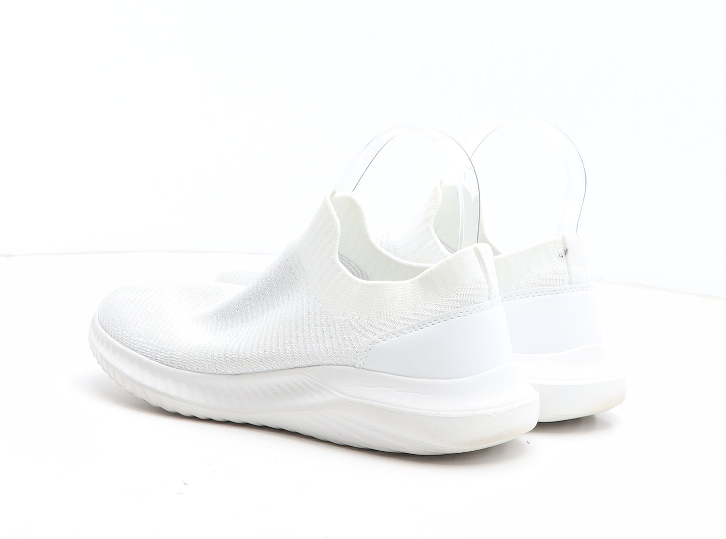 TU Womens White Fabric Trainer Casual UK