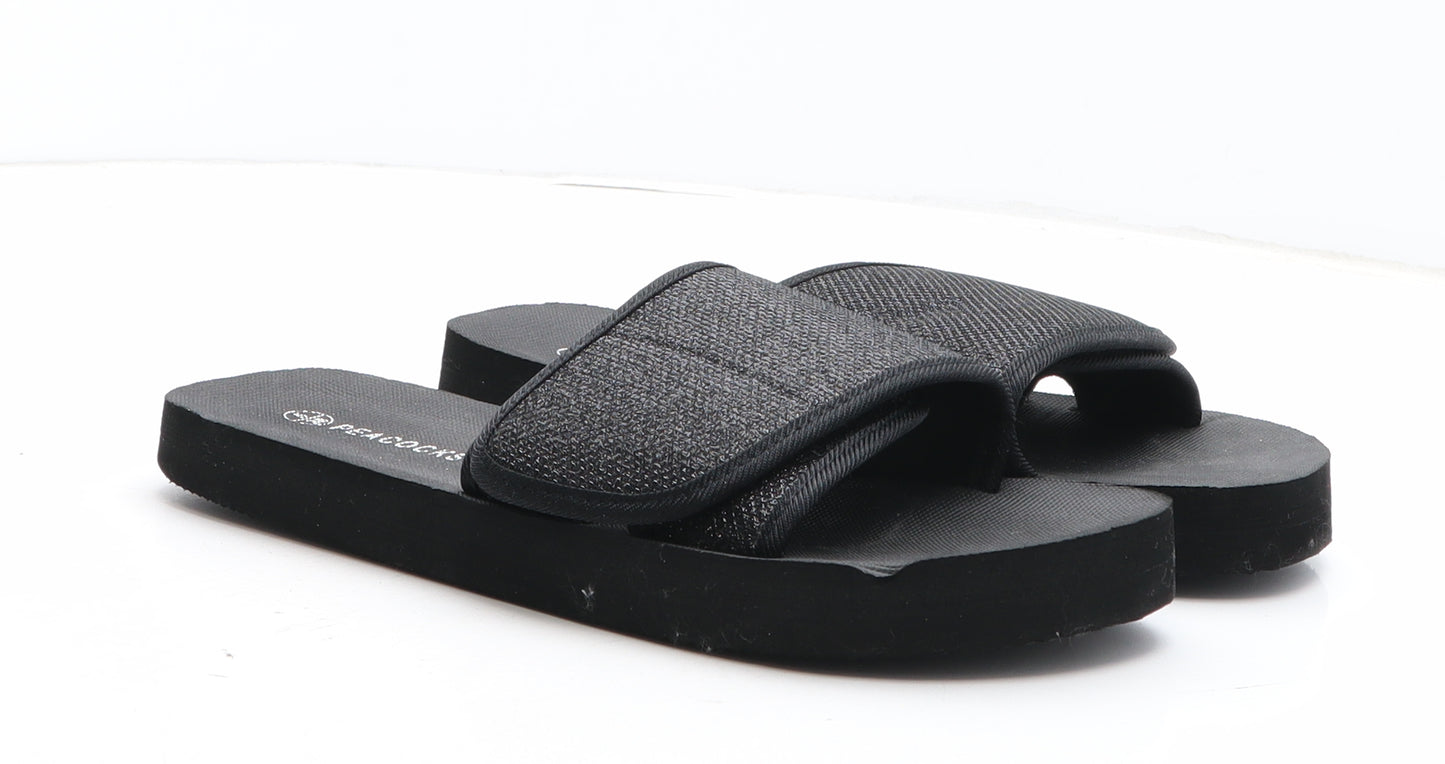 Peacocks Womens Black Synthetic Slider Sandal UK