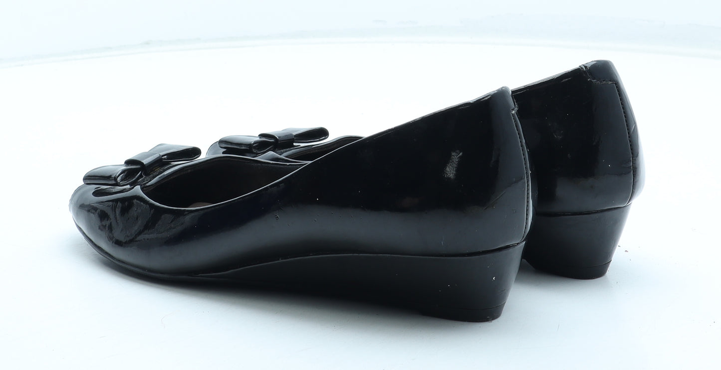 Marks and Spencer Womens Black Polyurethane Slip On Flat UK