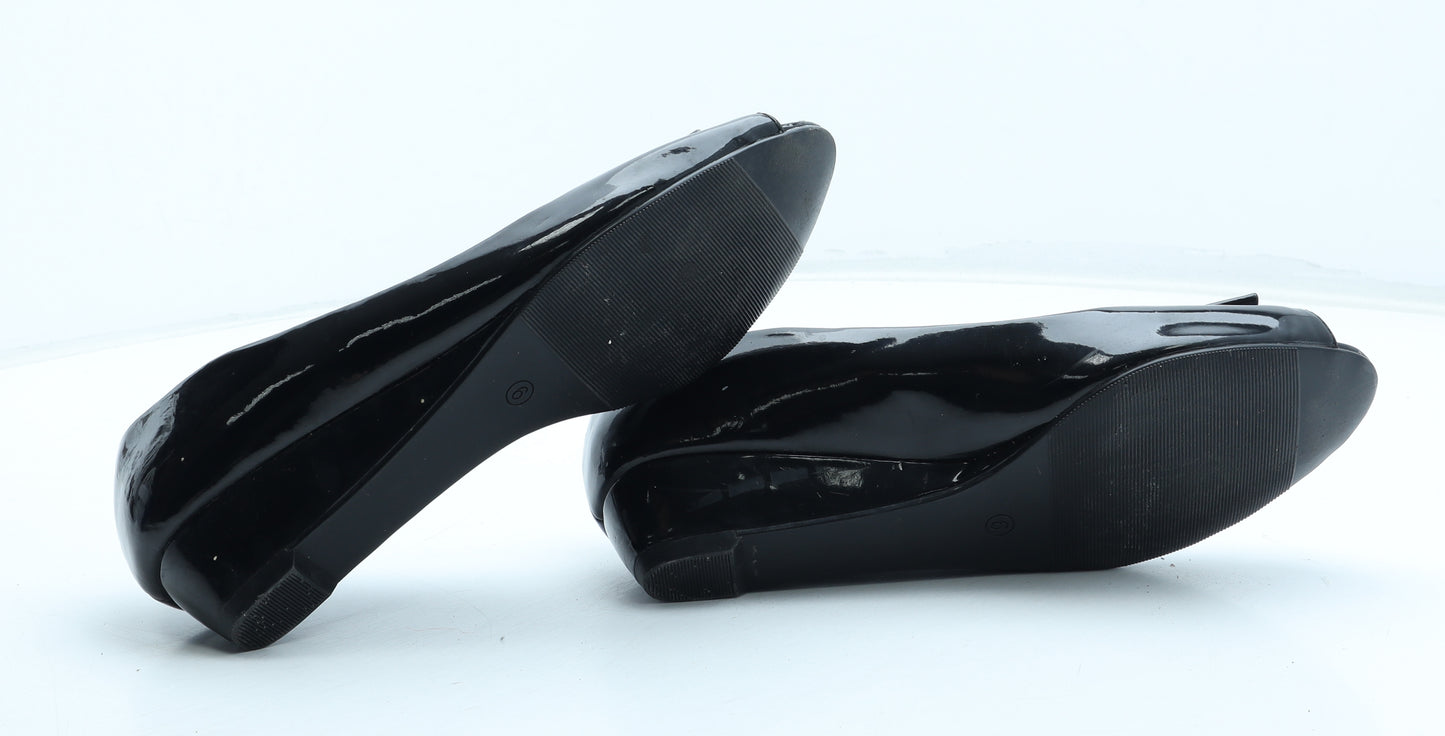 Marks and Spencer Womens Black Polyurethane Slip On Flat UK