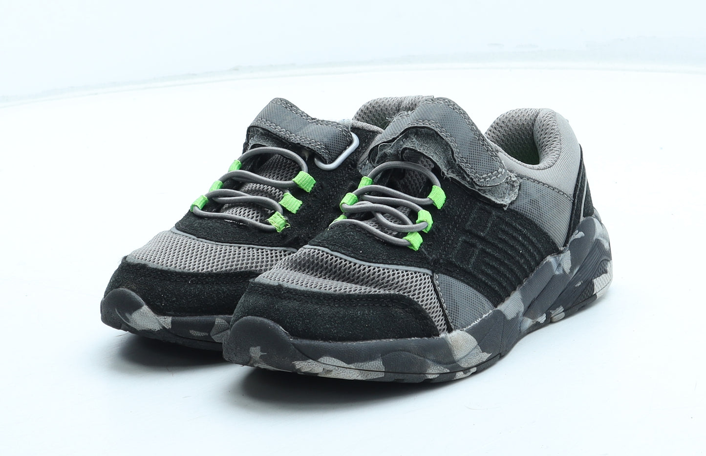 F&F Boys Grey Camouflage Polyester Trainer UK 10 27