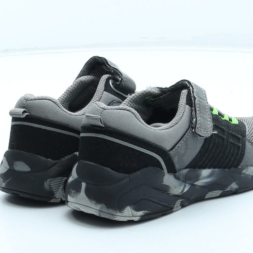 F&F Boys Grey Camouflage Polyester Trainer UK 10 27