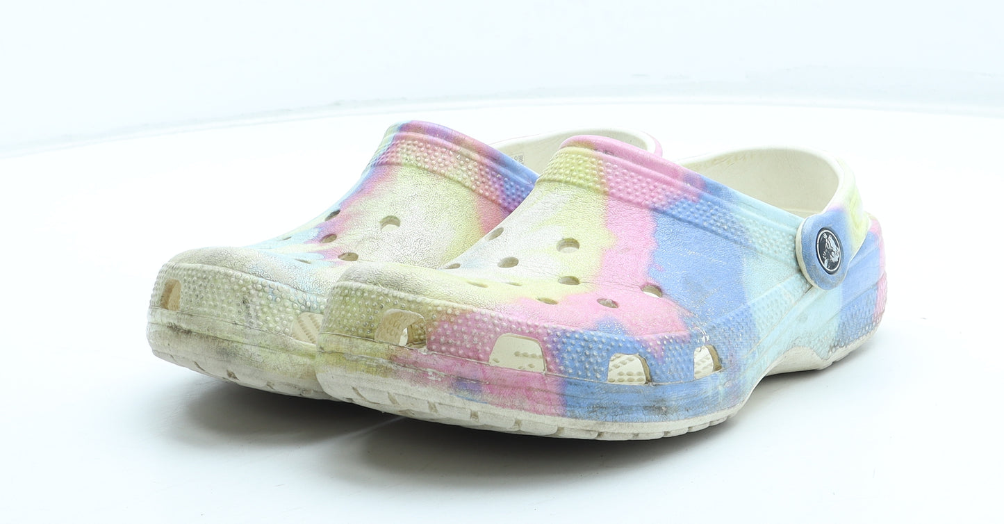 Crocs Womens Multicoloured Tie Dye Rubber Slip On Sandal UK