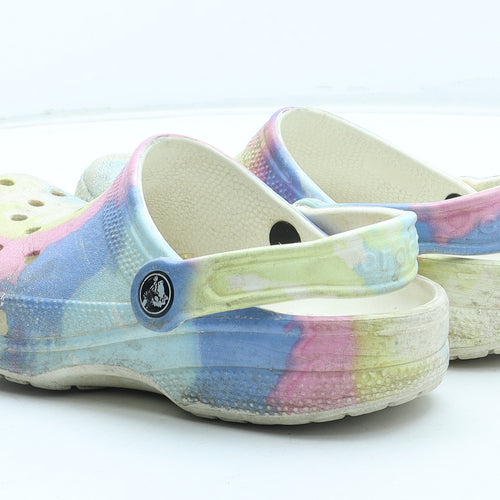 Crocs Womens Multicoloured Tie Dye Rubber Slip On Sandal UK