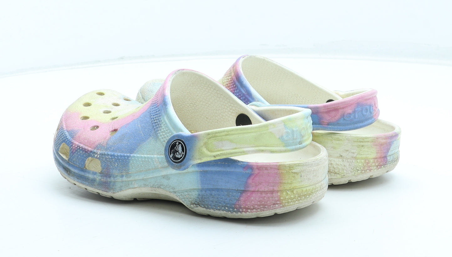 Crocs Womens Multicoloured Tie Dye Rubber Slip On Sandal UK