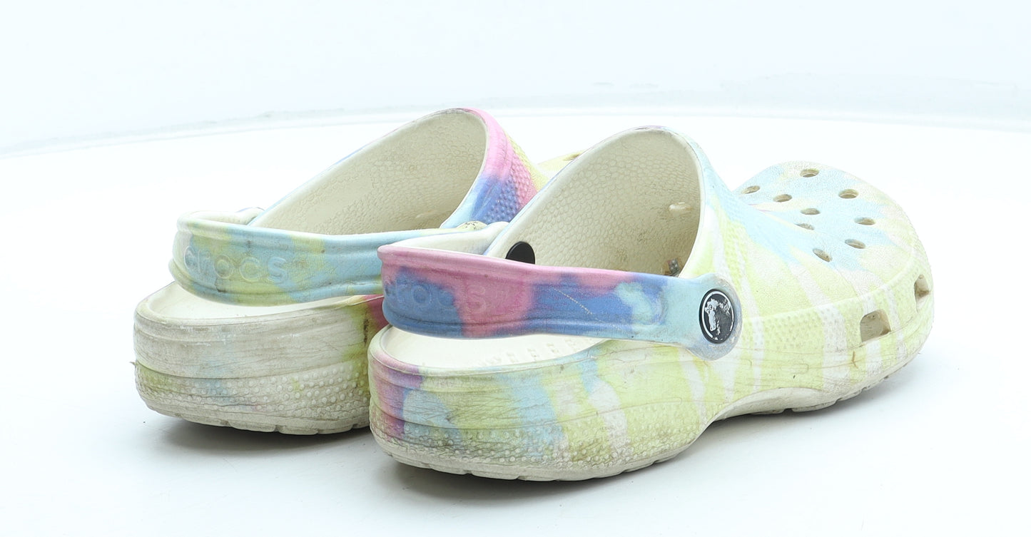 Crocs Womens Multicoloured Tie Dye Rubber Slip On Sandal UK