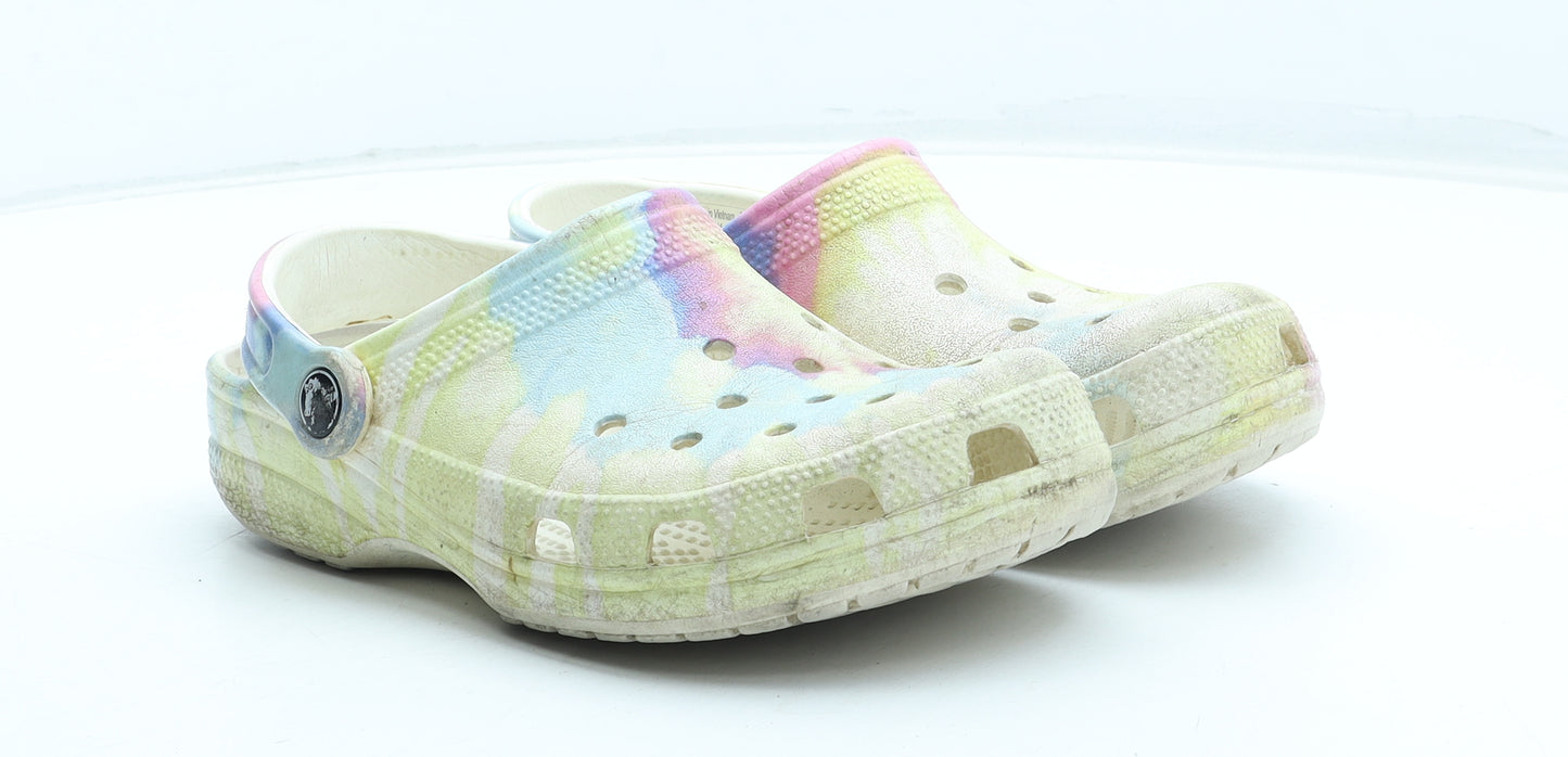 Crocs Womens Multicoloured Tie Dye Rubber Slip On Sandal UK