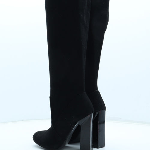 Boohoo Womens Black Polyester Bootie Boot UK