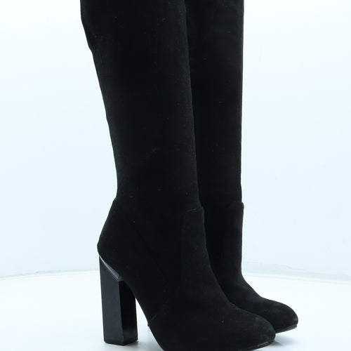 Boohoo Womens Black Polyester Bootie Boot UK