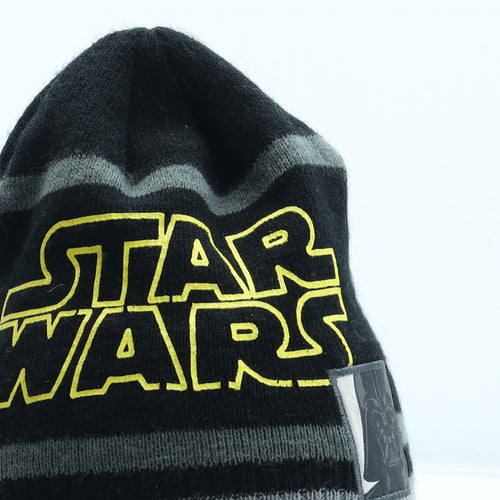 Star Wars Boys Black Acrylic Beanie Size S - Darth Vader UK Size 8-12 Years