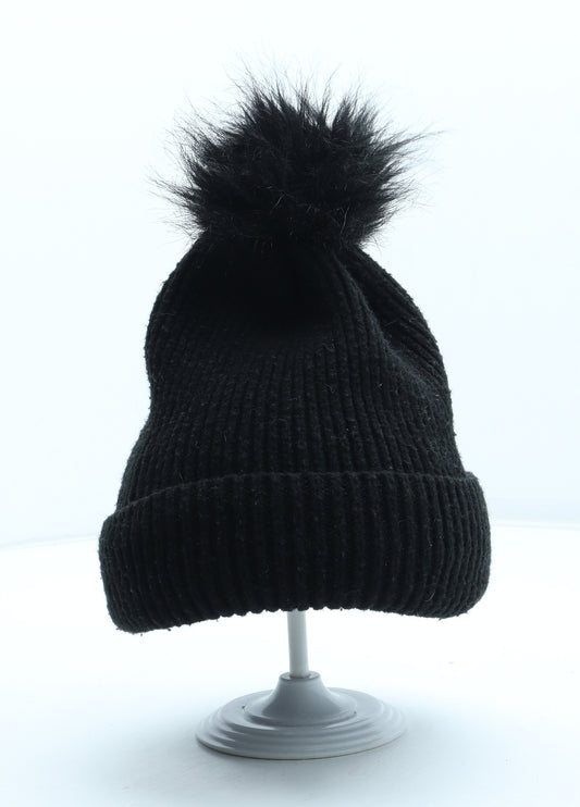 Primark Womens Black Acrylic Bobble Hat One Size