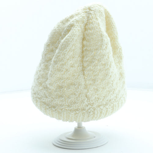 Preworn Womens Beige Acrylic Beanie One Size