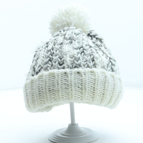 Preworn Womens Grey Acrylic Bobble Hat One Size