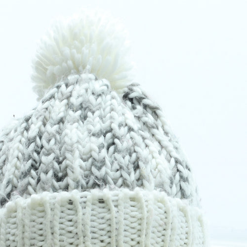 Preworn Womens Grey Acrylic Bobble Hat One Size