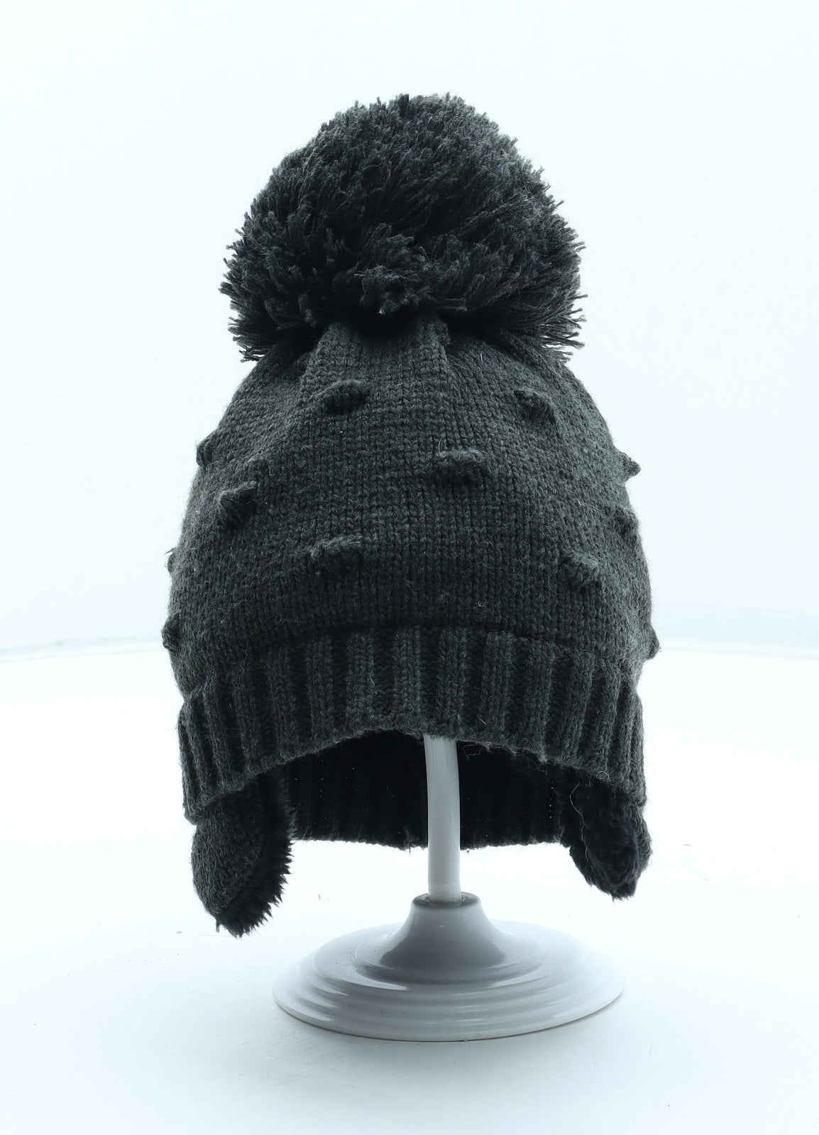 George Boys Grey Acrylic Bobble Hat Size S - UK Size 6-12 Months