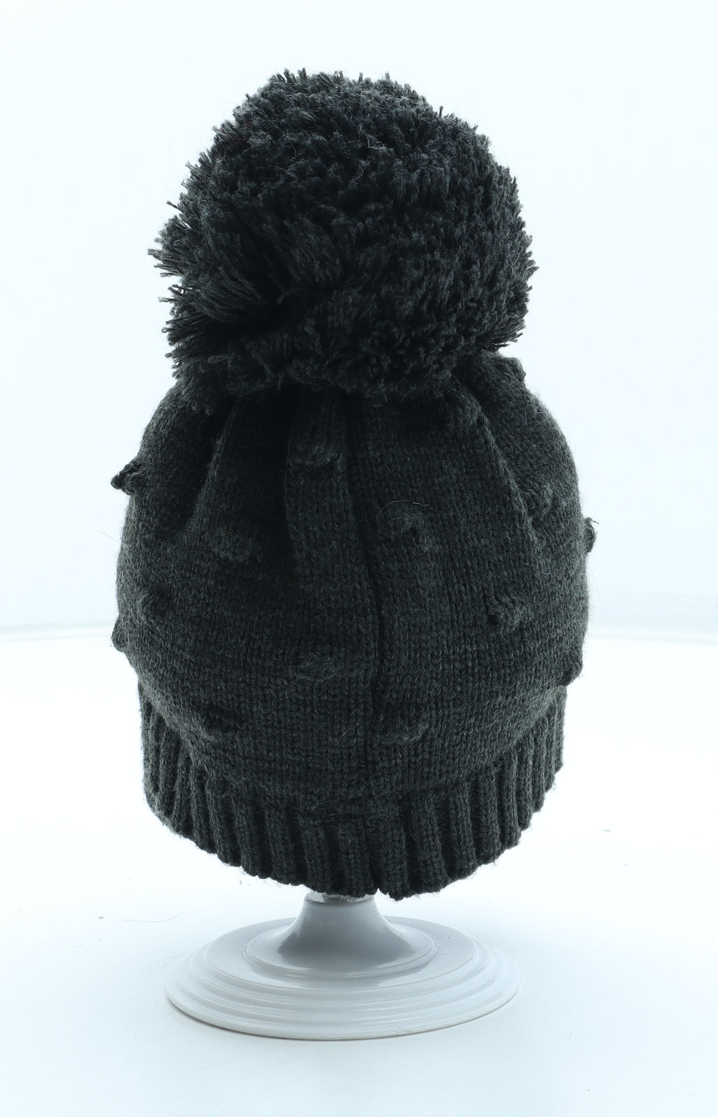 George Boys Grey Acrylic Bobble Hat Size S - UK Size 6-12 Months