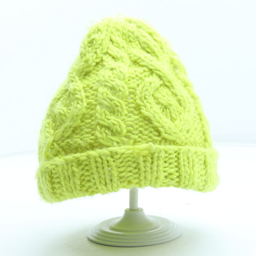 H&M Womens Green Acrylic Beanie One Size