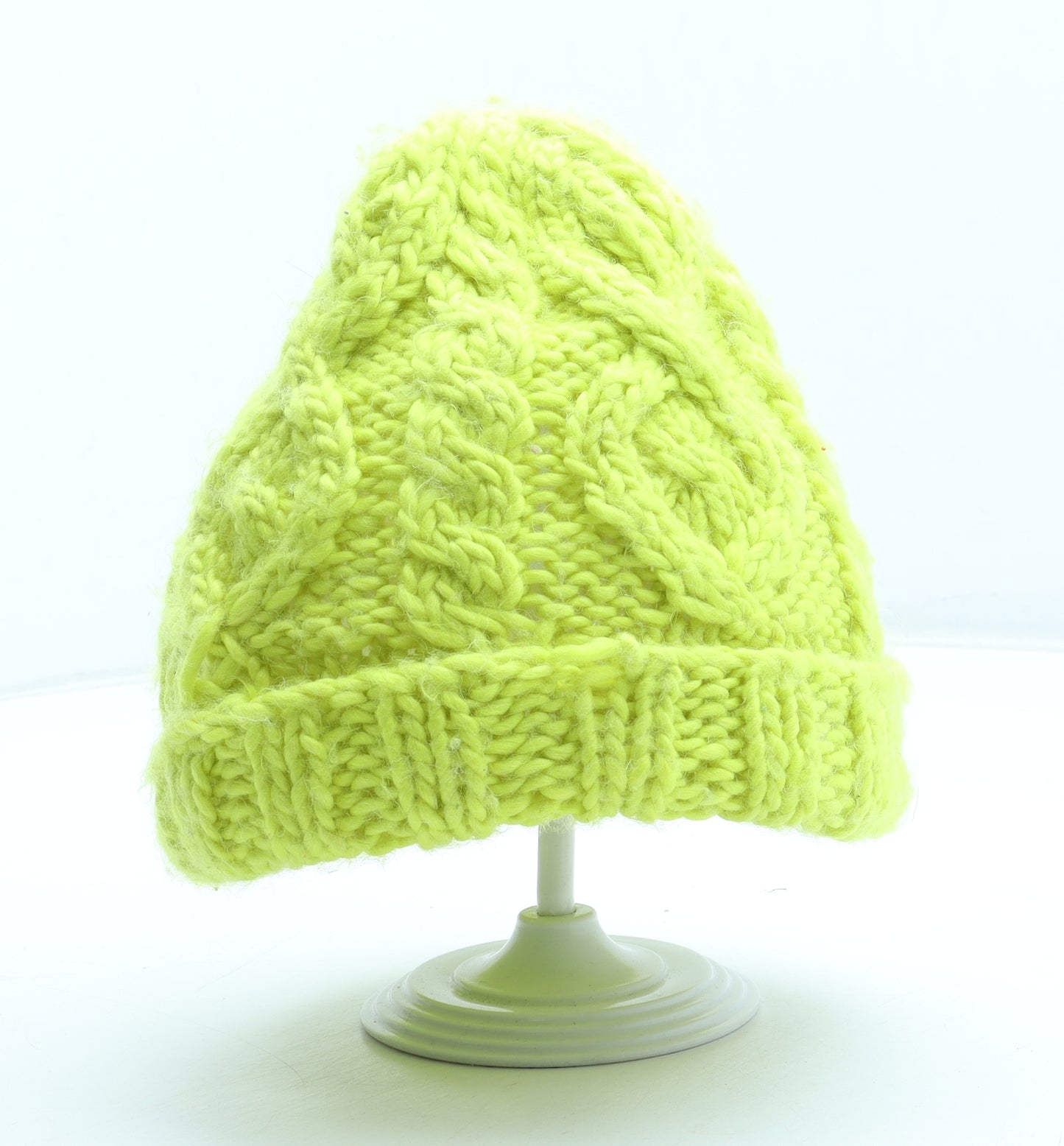 H&M Womens Green Acrylic Beanie One Size