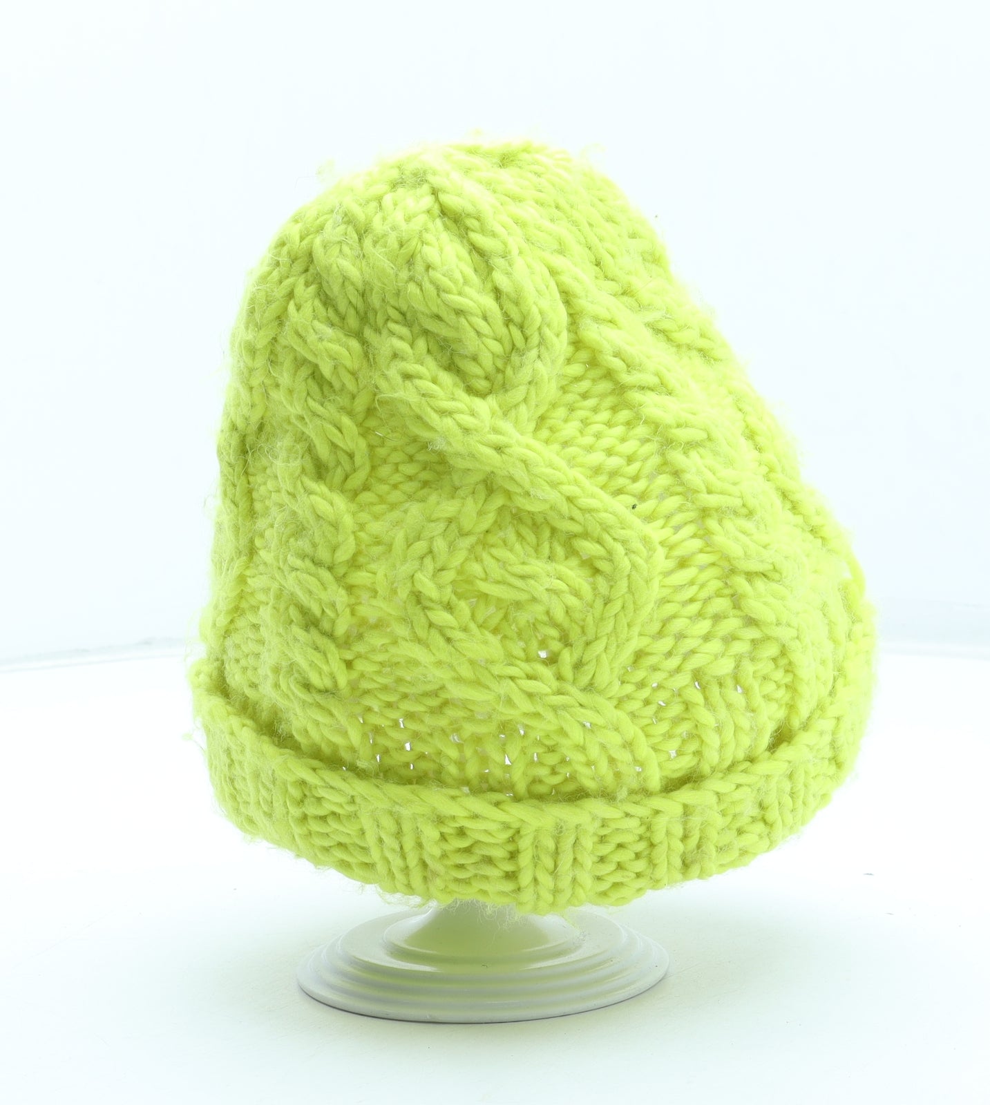 H&M Womens Green Acrylic Beanie One Size