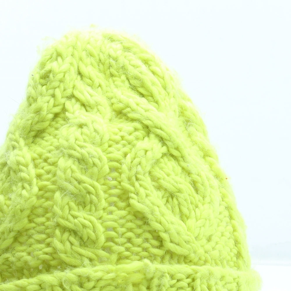 H&M Womens Green Acrylic Beanie One Size
