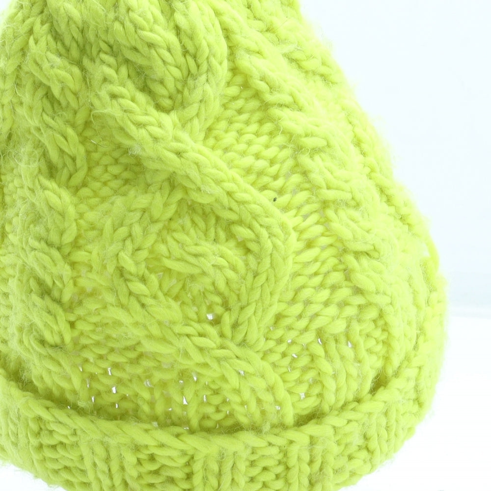 H&M Womens Green Acrylic Beanie One Size