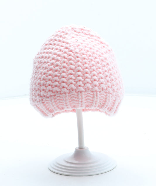 George Girls Pink Acrylic Beanie Size XS - UK Size 0-3 Months