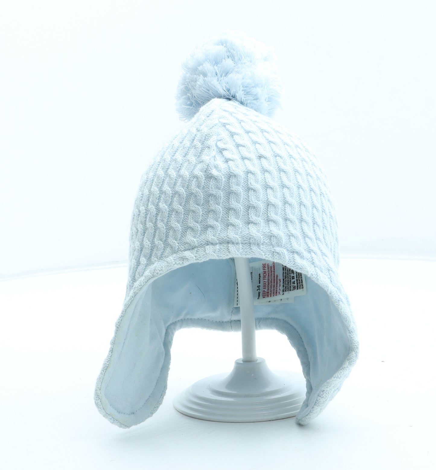 Mothercare Boys Blue Acrylic Winter Hat Size S - Size 3-6 months
