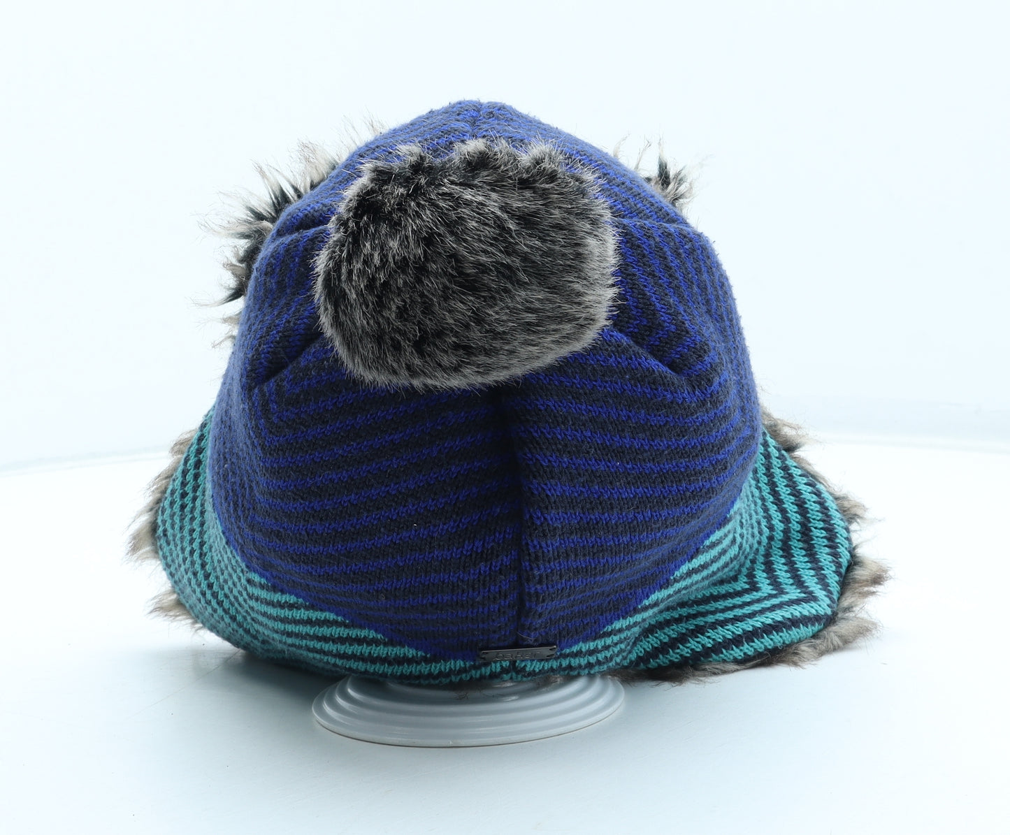 Baker Boys Blue Geometric Acrylic Trapper Hat One Size - UK Size 3-6 years