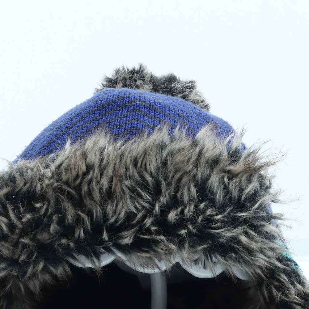 Baker Boys Blue Geometric Acrylic Trapper Hat One Size - UK Size 3-6 years