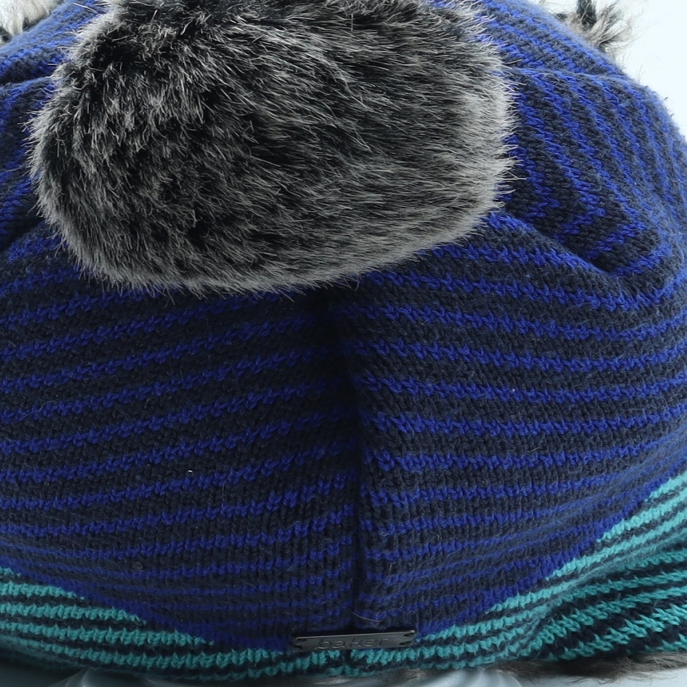 Baker Boys Blue Geometric Acrylic Trapper Hat One Size - UK Size 3-6 years