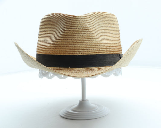 Made in Italy Womens Brown Straw Sun Hat Size 7