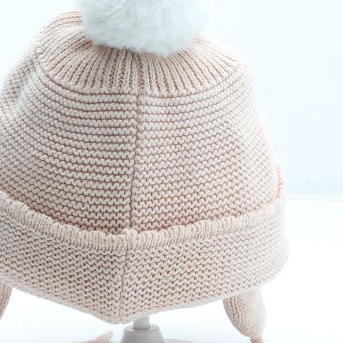 Vertbaudet Girls Pink Acrylic Winter Hat Size S - UK Size 2-3 years