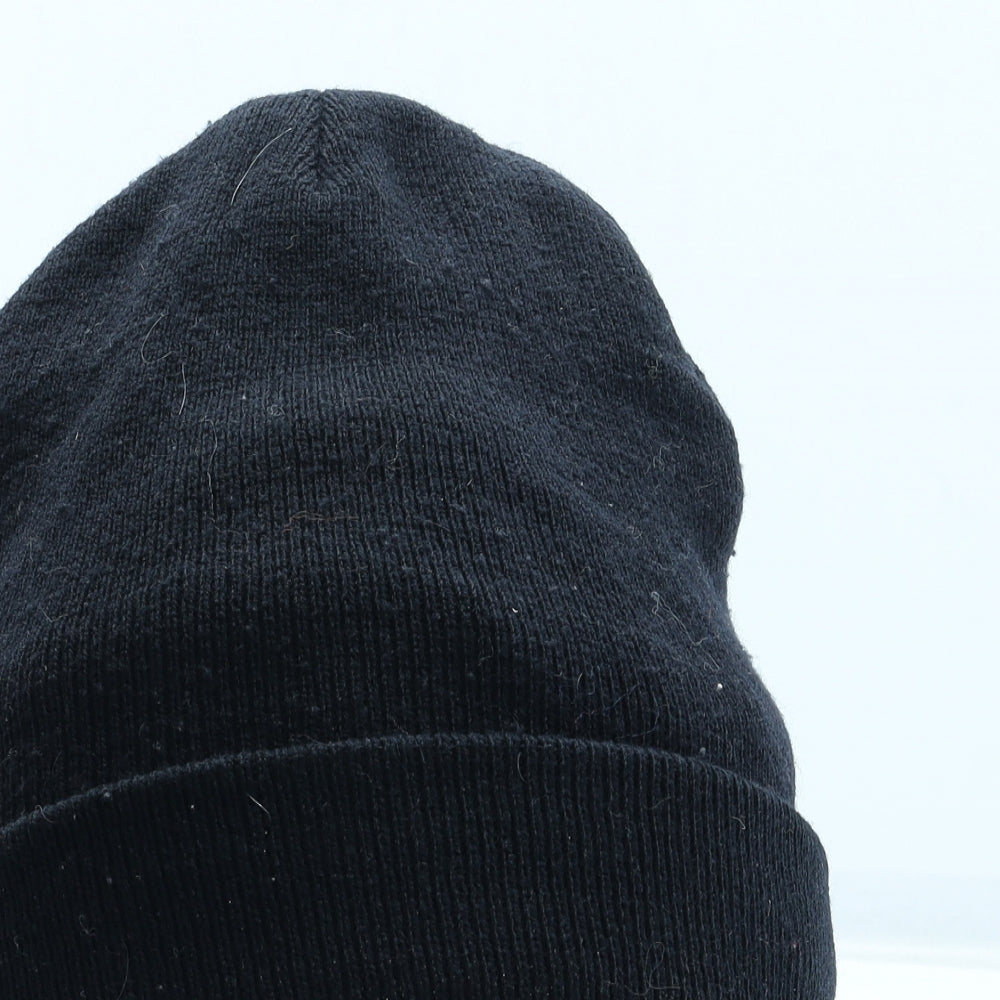 Preworn Mens Black Acrylic Beanie One Size