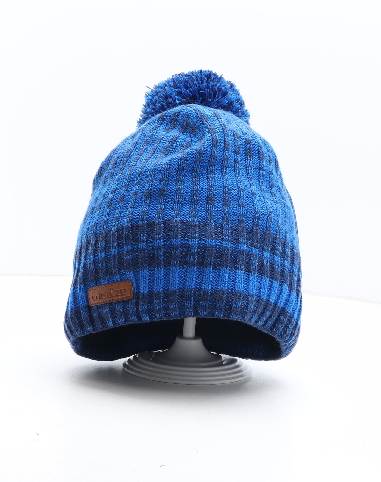 Wed'ze Mens Blue Striped Acrylic Winter Hat One Size
