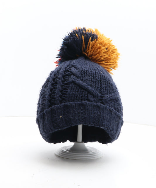 NEXT Boys Blue Acrylic Bobble Hat One Size - UK size 3-4 Years