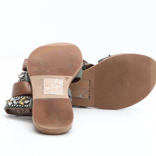Casa Di Rosa Womens Brown Synthetic Slip On Sandal UK