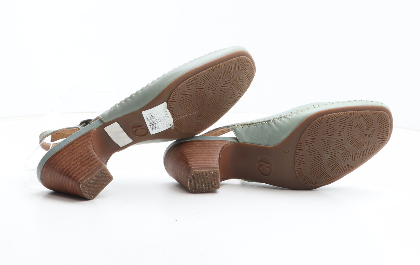 K by Clarks Womens Green Leather Slingback Heel UK