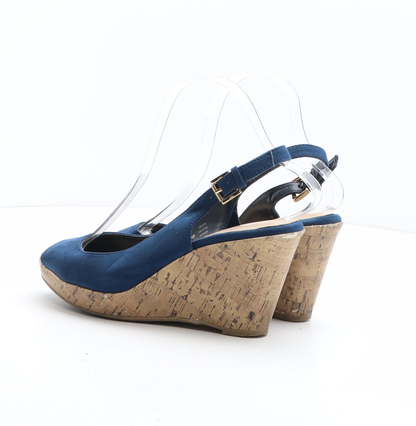 F&F Womens Blue Synthetic Slingback Heel UK