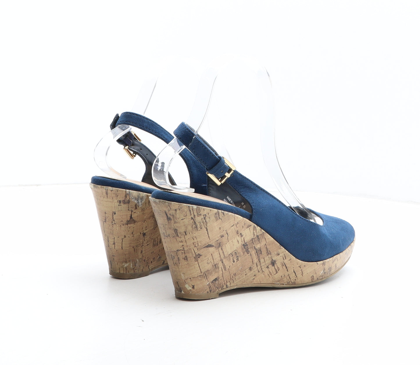F&F Womens Blue Synthetic Slingback Heel UK