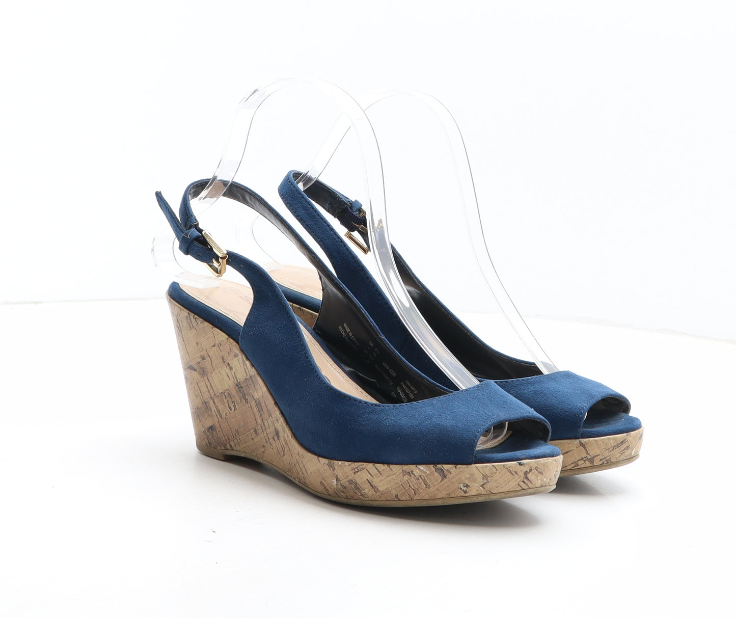 F&F Womens Blue Synthetic Slingback Heel UK