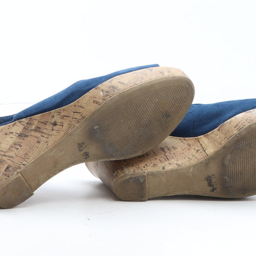 F&F Womens Blue Synthetic Slingback Heel UK